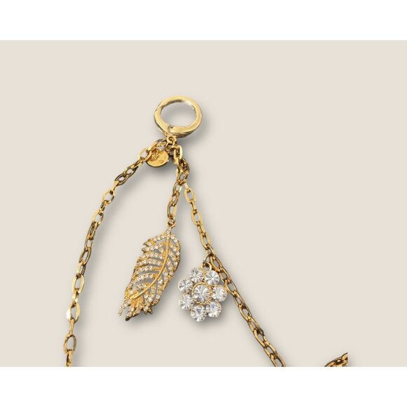 Gold-Tone Purse Charm With Butterfly & Floral Crystal Accents - Picture 4 of 5